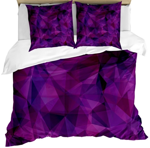 Abakuhaus Bettwäsche weicher Microfaserstoff Allergiker geeignet, kein Verblassen, Microfaser, Geometrisch Triangle Lila Form Bild 1