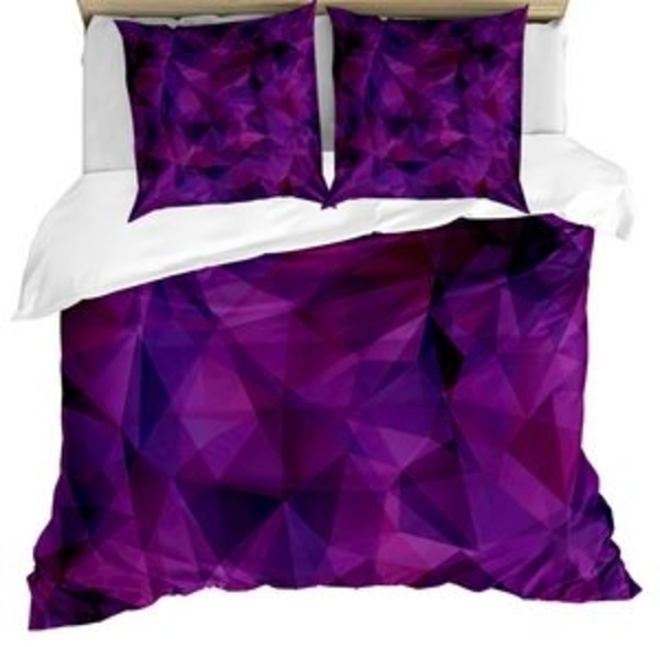 Abakuhaus Bettwäsche weicher Microfaserstoff Allergiker geeignet, kein Verblassen, Microfaser, Geometrisch Triangle Lila Form Bild 4
