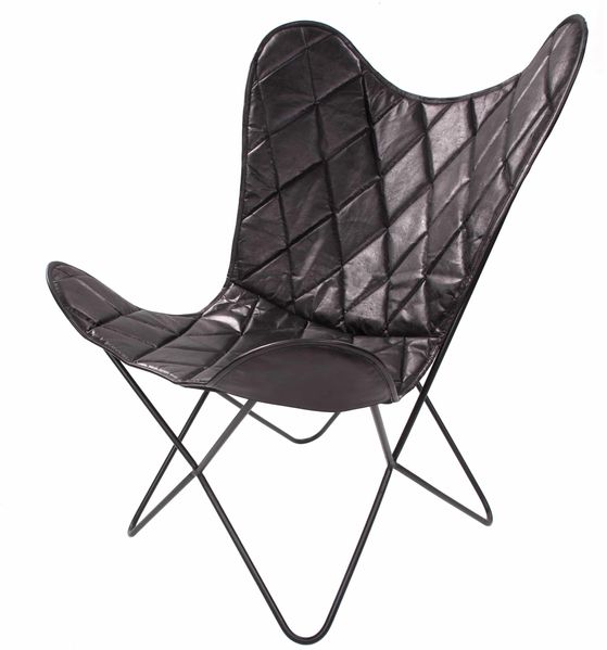 Schmetterling‑Stuhl Pablo 330 – Leder Schwarz 71×78×89 cm
