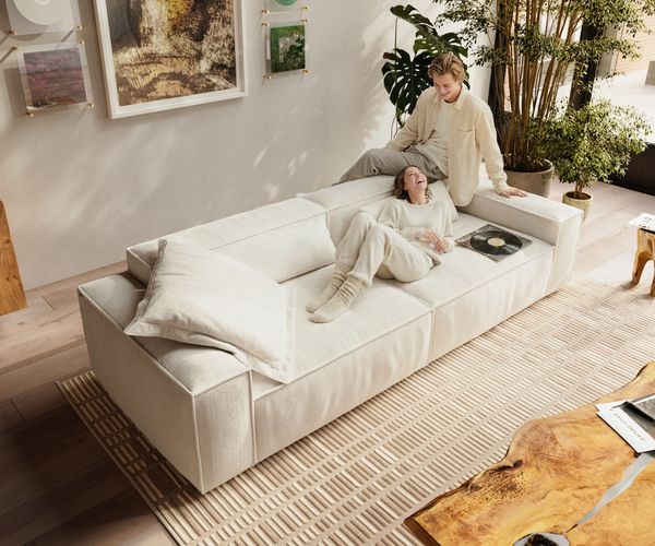 Big-Sofa Freestyle Cozy 280x110 cm Bouclé Soft Beige