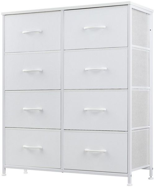 SURFOU Schubkastenkommode Kommode Stoff 8 Schubladen Sideboard Mehrzweckschrank (Schubladenschrank), für Schlafzimmer, Wohnzimmer, Kinderzimmer, Flur, Aufbewahrungsschrank