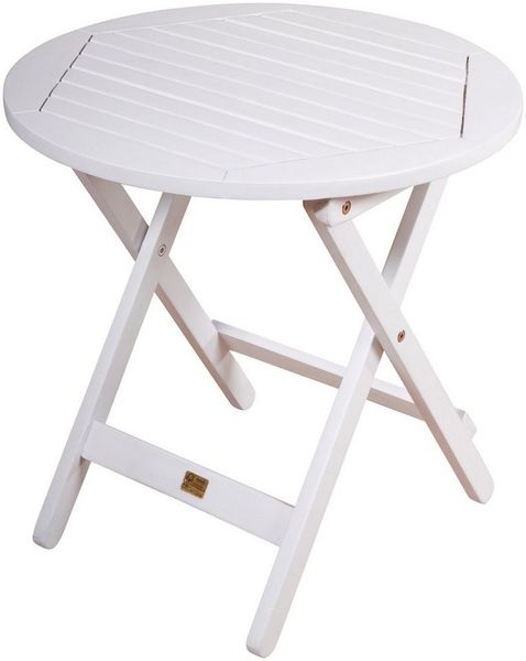Bestelltisch Gartentisch MESA rund Ø 50 cm white washed aus Eukalyptus