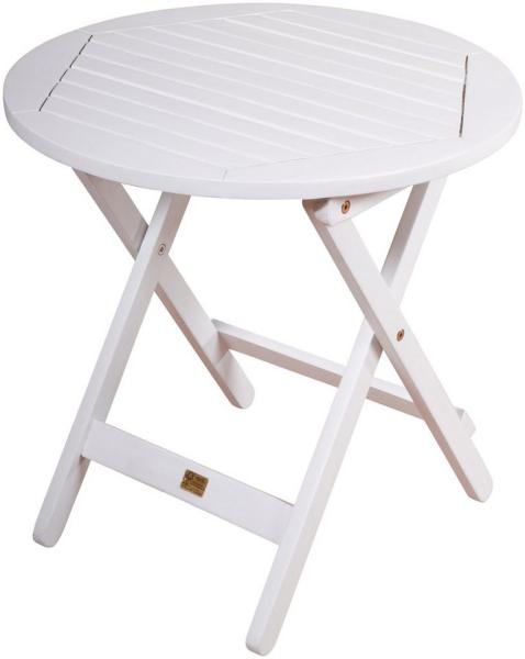 Bestelltisch Gartentisch MESA rund Ø 50 cm white washed aus Eukalyptus