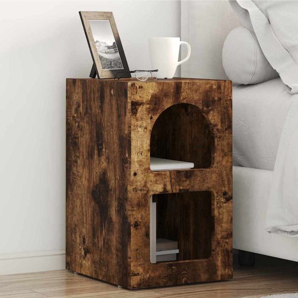 vidaXL Nachttisch ELST 2 Stk. Geräucherte Eiche 29,5 x 33,5 x 50 cm 891235
