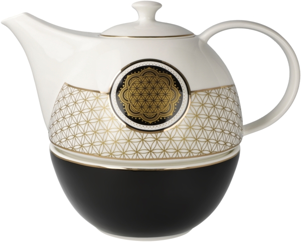 Goebel / Blume des Lebens,Teekanne mit Stövchen,24,5cm x 16,0cm x 19,0cm / Fine Bone China / 24,5cm x 16,0cm x 19,0cm
