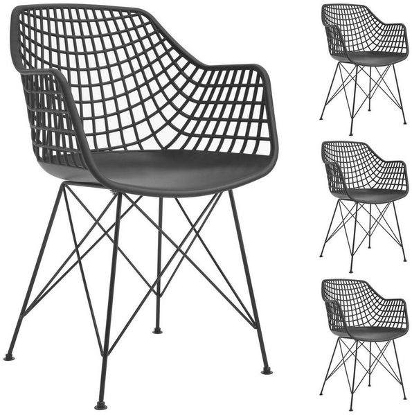 IDIMEX Gartenstuhl ALICANTE (4 St), Gartenstuhl Retro Design Küchenstuhl Stühle Esszimmer 4er Set Kunststo