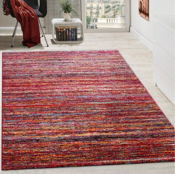 Paco Home Teppich Passion 221, rechteckig, Höhe: 16 mm, Kurzflor, modernes Streifen Design, ideal im Wohnzimmer & Schlafzimmer