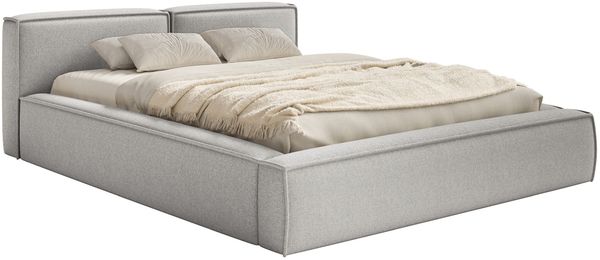 Selsey 'Tilves Slim'Polsterbett 180x200 mit Bettkasten und Lattenrost, Chenille, hellgrau