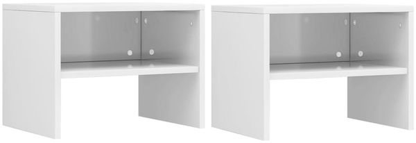 vidaXL Nachttische 2 Stk. Hochglanz-Weiß 40 x 30 x 30 cm Spanplatte [800076]