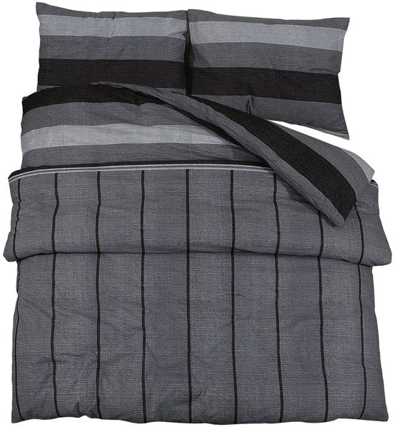 vidaXL Bettwäsche-Set, Baumwolle dunkelgrau, 260x220 cm Bild 2