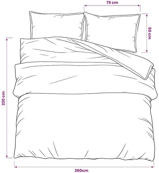 vidaXL Bettwäsche-Set, Baumwolle dunkelgrau, 260x220 cm Bild 6