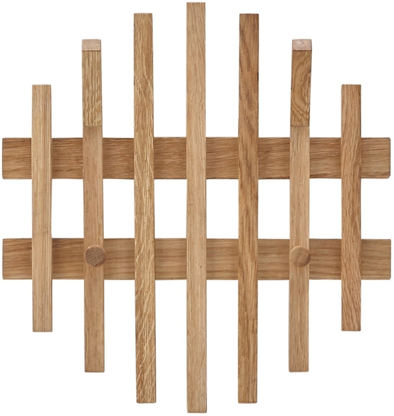 BANTRY Garderobenpaneel - Rund 40 cm / Eiche natur geölt / ohne Ablage