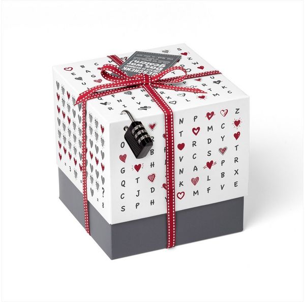 SURPRISA Geschenkbox Geschenkbox mit Samt und Glanz, Rätselbox für Geschenke und Gutscheine, zum Valentinstag, Jahrestag, Hochzeitstag