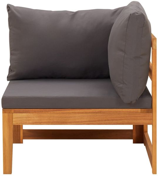vidaXL 4-tlg. Garten-Lounge-Set mit Dunkelgrauen Kissen Akazienholz 3087277 Bild 4