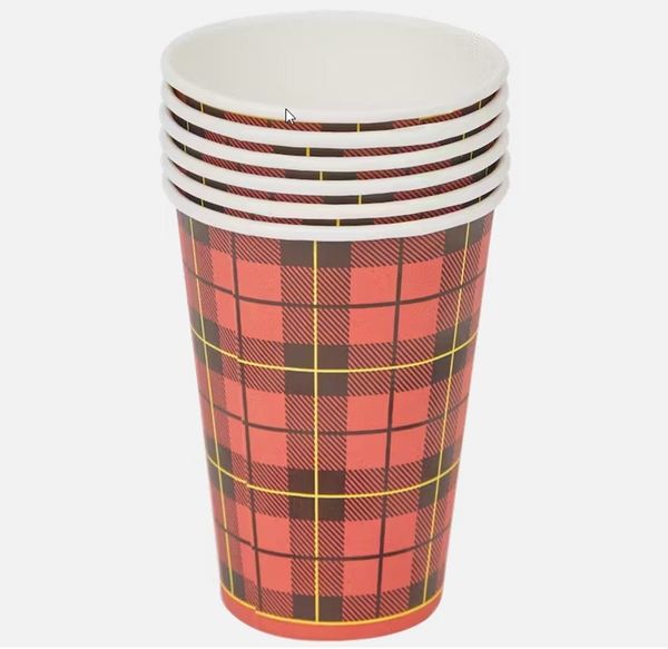 Spectrum Einwegbecher Papierbecher zigzag 200 ml 60 Stück Pappbecher Trinkbecher, 60-tlg.
