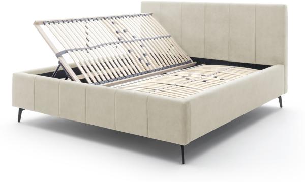 Polsterbett Lizzano mit Bettkasten - Stoff Beige Bild 4