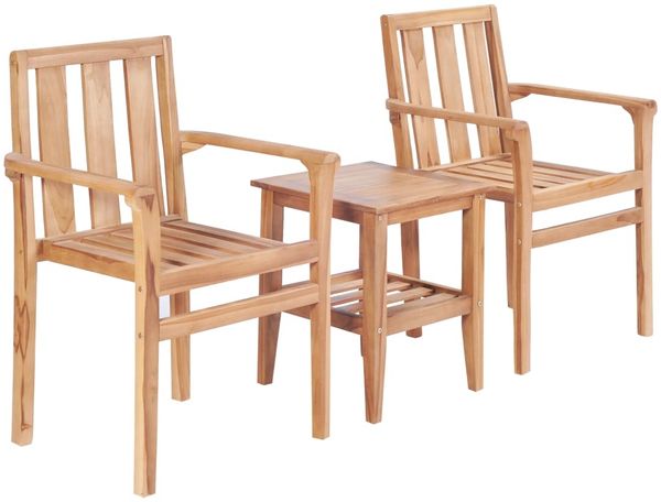 vidaXL 3-tlg. Bistro-Set Teak Massivholz 44736