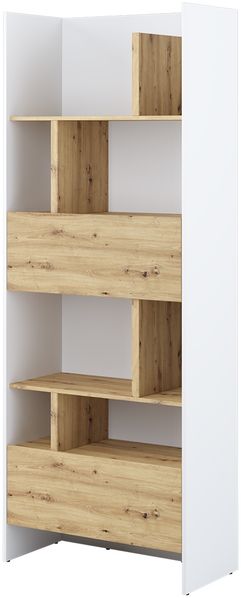 MEBLINI Schrank für Schrankbett Bed Concept - Hochschrank mit Regalen, Fächern und Schublade - BC-22 - Weiß/Artisan Eiche