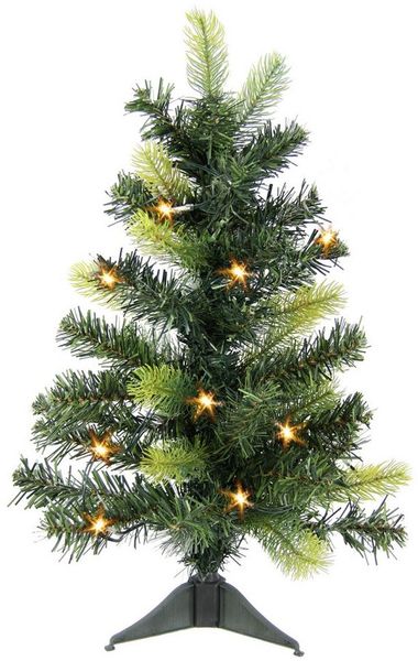 I.GE.A. Künstlicher Weihnachtsbaum LED-Tannenbaum, Mini Christbaum Weichnadel Kunsttanne Dekobaum Weihnachtsdeko Tanne