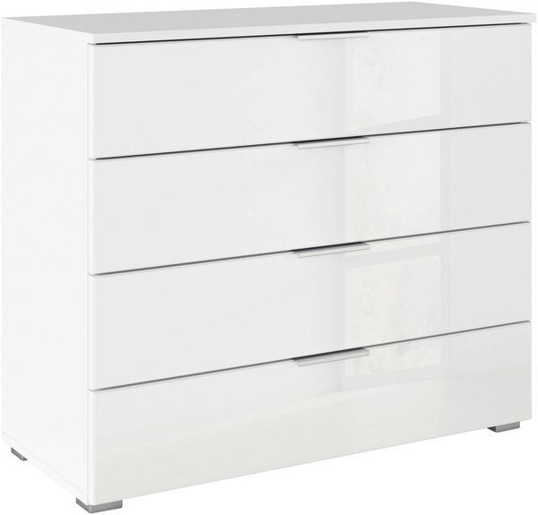 OTTO home Schubkastenkommode Sideboard Schubladenkommode Schubladenkommode AGORDO mit Glasfront (in zwei Griff-Farben, Breite 80 cm), vier große und geräumige Schubladen mit viel Stauraum MADE IN GERMANY