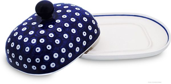Bunzlauer Keramik Butterdose Bunzlauer Keramik Butterdose oval für 250g (1 Stück Butter) Dekor 42, Keramik
