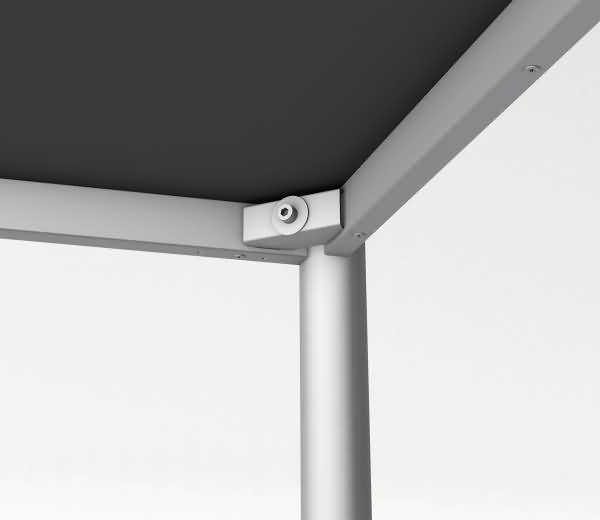 Kerkmann Schreibtisch Prime 160x80x75 cm m. Anbautisch 100x60 cm 4 Bein-Gestell alusilber Weiß Bild 4