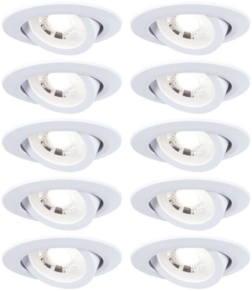 Paulmann 99996 LED Einbauleuchten 10er-Set schwenkbar 3000K Weiß