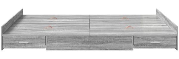 vidaXL Aufbewahrungsbettgestell Graues Sonoma 140 x 190 cm 3335314 Bild 5