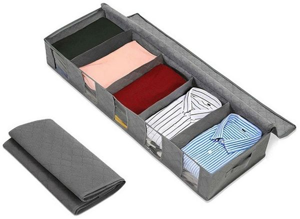 JOYOLEDER Unterbettkommode Unterbett Aufbewahrungsbox mit deckel (Faltbare Kleidung Aufbewahrungstasche, 1 St), für Kleidung Unterbett Kleiderschrank
