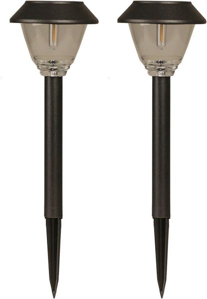 Luxform Gartenleuchte Solar-Gartenlampe - Kodiak - 2 St - 5 Lumen - LED, LED fest integriert, Aus Edelstahl & Glas gefertigt