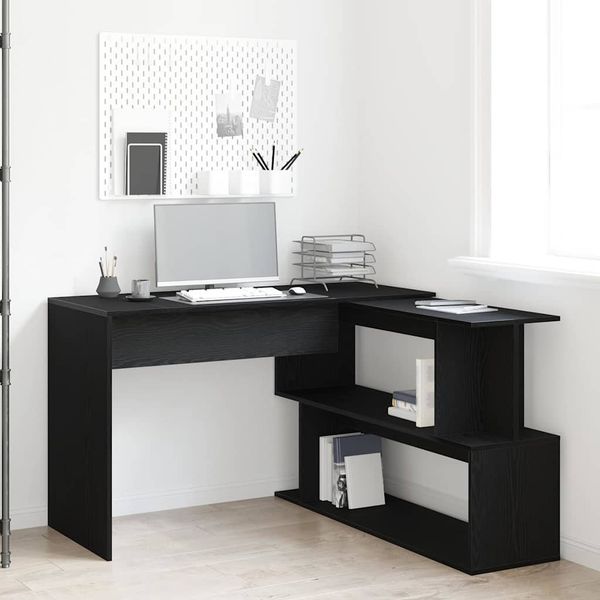 vidaXL Schreibtisch Schwarz Eichen-Optik 200 x 50 x 76 cm 862465