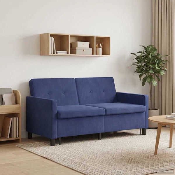 vidaXL Schlafsofa Polizeiblau Stoff 42033364