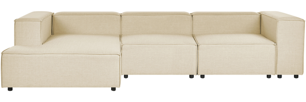 3-Sitzer Ecksofa 'APRIC', Beige, Leinen, ohne Ottomane, Rechts