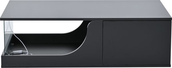 Couchtisch 100 x 50 x 30 cm mit 2 Schubladen, LED-App-Steuerung, Hochglanz in Schwarz, MDF und Hartglas Bild 6