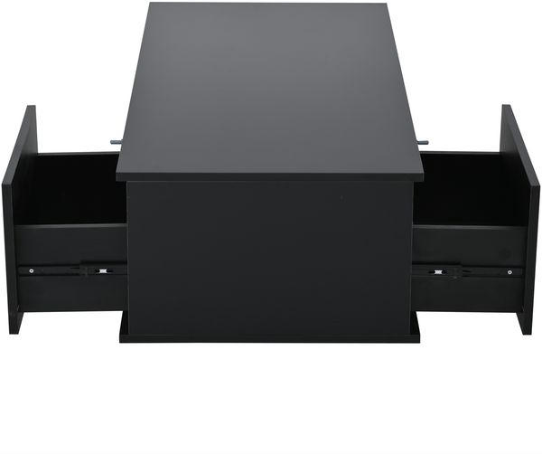 Couchtisch 100 x 50 x 30 cm mit 2 Schubladen, LED-App-Steuerung, Hochglanz in Schwarz, MDF und Hartglas Bild 10