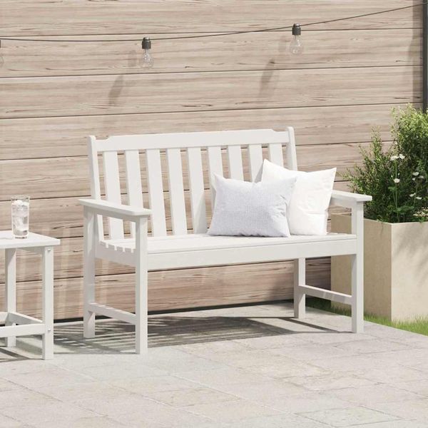 vidaXL Gartenbank Weiß 120 x 59 x 88 cm HDPE 42006601