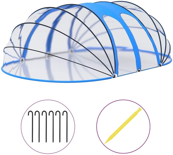 vidaXL Pool-Kuppel Oval 620x410x210 cm 92796