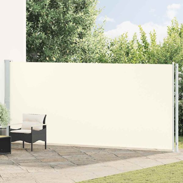 vidaXL Seitenmarkise Ausziehbar 180x600 cm Creme 317965