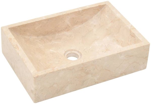 vidaXL Waschtisch mit Creme Marmorbecken Massivholz Teak 3096578 Bild 5