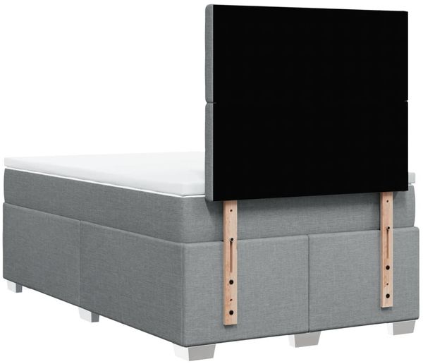 vidaXL Boxspringbett mit Matratze Hellgrau 120x200 cm Stoff 3292769 Bild 12