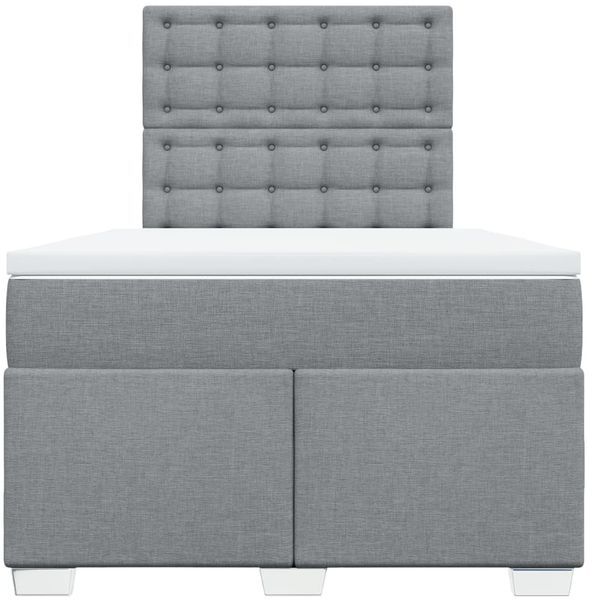 vidaXL Boxspringbett mit Matratze Hellgrau 120x200 cm Stoff 3292769 Bild 6
