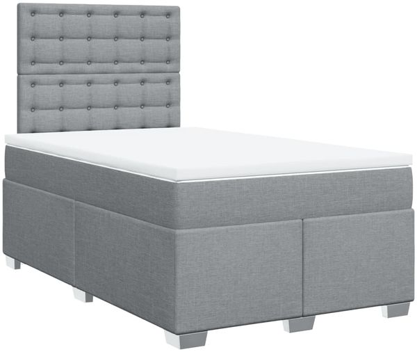 vidaXL Boxspringbett mit Matratze Hellgrau 120x200 cm Stoff 3292769 Bild 3