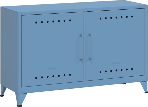 Bisley Fern Cabby Sideboard aus Metall | Metallschrank im Retro-Instustrial Design in blau, FERCA605