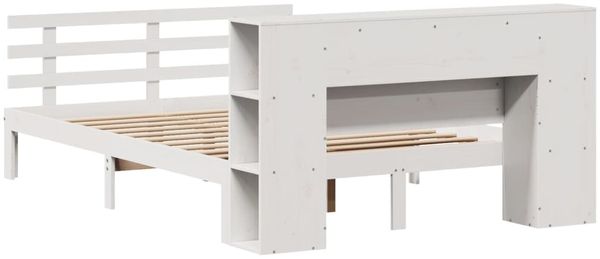 vidaXL Massivholzbett mit Regal ohne Matratze Weiß 140x200 cm Kiefer 3322711 Bild 6