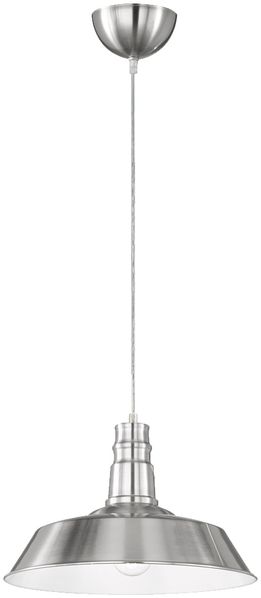 Retro LED Pendelleuchte Lampenschirm Metall Silber, Ø 36cm Bild 2
