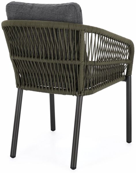Gartenstuhl Anagal aus Aluminium, modern stapelbar, grün anthrazit, inkl. Kissen und wasserabweisend Bild 5