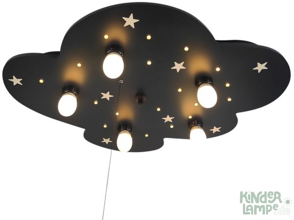 Deckenleuchte mit fluoreszierenden Sternen & Schlummerlicht, WOLKE XXL