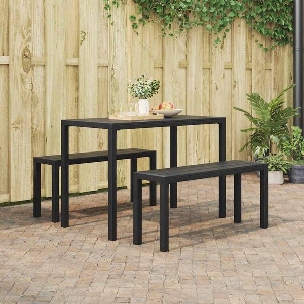 vidaXL Garten Essgruppe 3 pcs Anthrazit Stahl 42001769