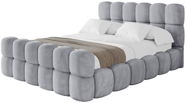 ALTDECOR Polsterbett LEYA-Z (Polsterbett mit Bettkasten und Lattenrost, Boxbett ohne Matratze), Doppelbett mit Stauraum, Bett mit Kopfteil
