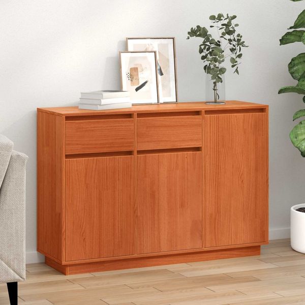 vidaXL Sideboard Wachsbraun 110 x 34 x 75 cm Massives Kiefernholz 869889